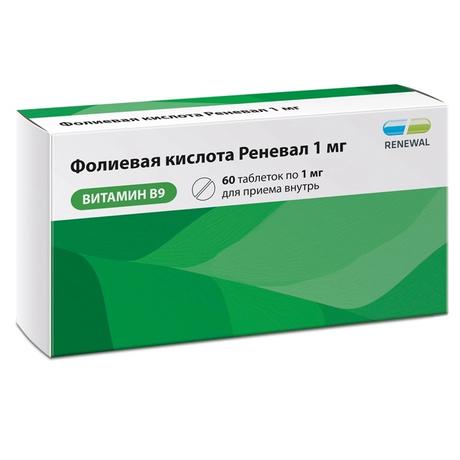 Фото Фолиевая кислота Реневал, таблетки 1 мг, 60 шт.