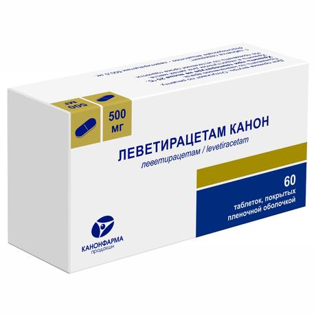 Фото Леветирацетам Канон таблетки, покрытые пленочной оболочкой 500 мг, 60 шт.