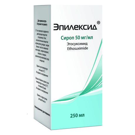 Фото Эпилексид, сироп 50 мг/мл, флакон (+ мерный стакан) 250 мл