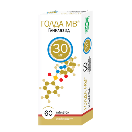 Фото Голда МВ, таблетки с модифицированным высвобождением  30 мг, 60 шт.