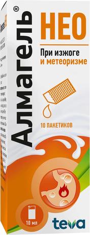 Фото Алмагель Нео, суспензия, пакетики 10 мл, 10 шт.