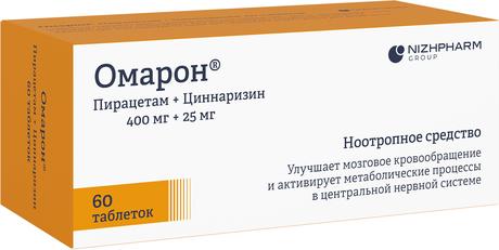 Фото Омарон, таблетки 400 мг+25 мг, 60 шт.