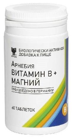 Фото Арнебия Витамин В+Магний, таблетки 1,35 г, 60 шт.