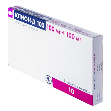 Фото Клион-Д 100, таблетки вагинальные 100 мг+100 мг, 10 шт.