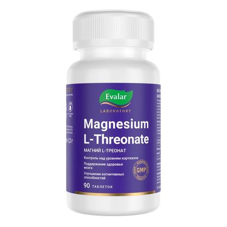Фото Магний L-треонат Эвалар Лаборатория/ Evalar Laboratory, таблетки покрыт. плен. об. массой 1.2 г, 90 шт.
