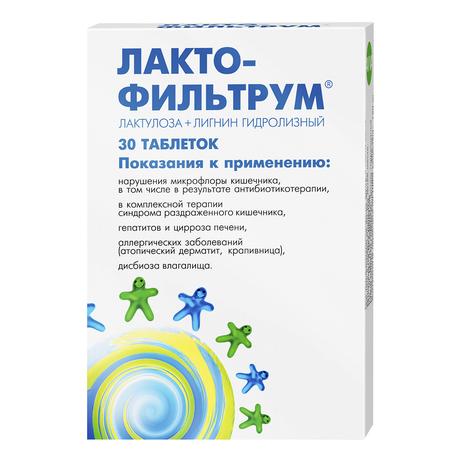 Фото Лактофильтрум, таблетки 355 мг+120 мг, 30 шт.