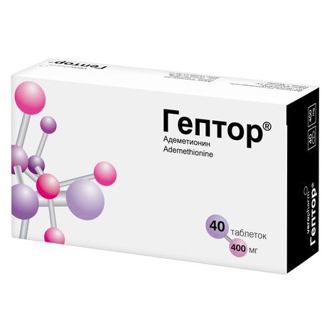 Фото Гептор, таблетки покрыт. плен. об. кишечнорастворимые 400 мг, 40 шт.