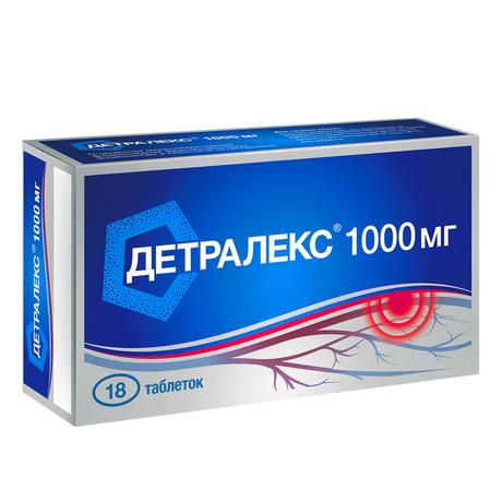 Фото Детралекс, таблетки покрытые пленочной оболочкой 1000 мг, 18 шт.