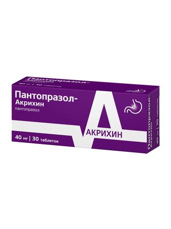 Фото Пантопразол-Акрихин, таблетки кишечнорастворимые, покрытые пленочной оболочкой 40 мг, 30 шт