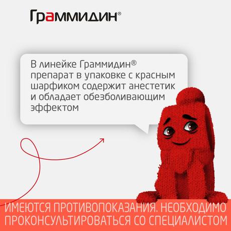 Фото Граммидин с анестетиком Нео, таблетки для рассасывания, 18 шт.