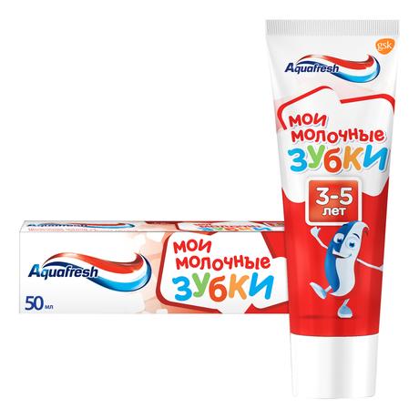 Фото Зубная паста детская Aquafresh Мои молочные зубки от 3 до 5 лет с фтором для защиты от кариеса,50 мл