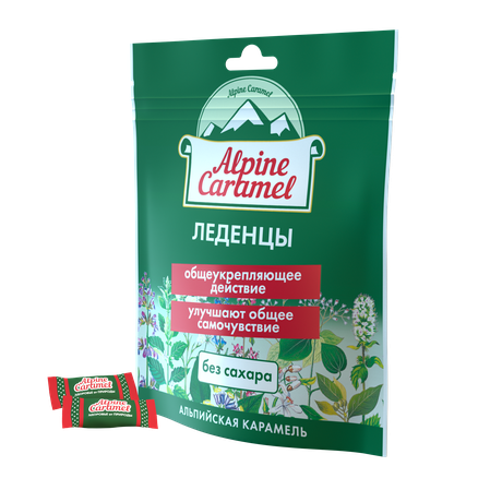 Фото Alpine Caramel Альпийская Карамель леденцы без сахара, 75 г
