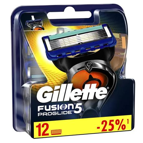 Фото Gillette Fusion ProGlide, сменные кассеты, 12 шт.