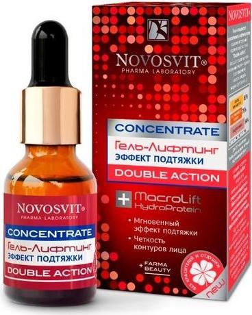 Фото Novosvit concentrate, гель-лифтинг эффект подтяжки double action 25 мл