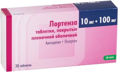 Фото Лортенза, таблетки покрытые пленочной оболочкой 10 мг+100 мг, 30 шт.