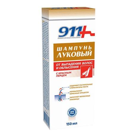 Фото 911 шампунь Луковый с красным перцем против выпадения волос 150 мл, 1 шт.