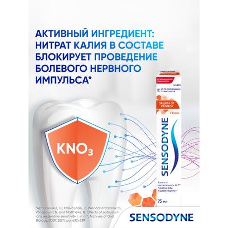 Фото Зубная паста Sensodyne Защита от кариеса с фтором, 75 мл