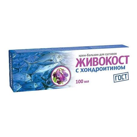 Фото Живокост с хондроитином, крем-бальзам для суставов 100 мл, 1 шт.