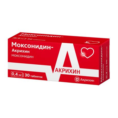 Фото Моксонидин-Акрихин, таблетки покрыт. плен. об. 0,4 мг, 30 шт.