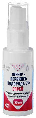 Фото Перекись водорода-Леккер, спрей 3%, 30 мл