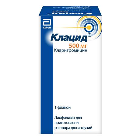 Фото Клацид, лиофилизат 500 мг, флакон 1 шт.