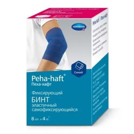 Фото Peha-haft, бинт самофиксирующийся 4м х 8см (без латекса) синий