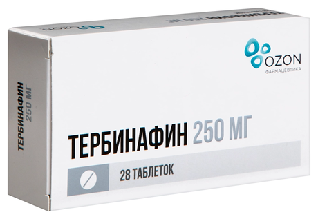 Фото Тербинафин, таблетки 250 мг, 28 шт.