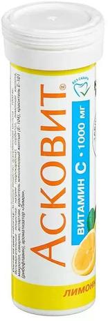 Фото Асковит, таблетки шипучие 1 г (лимон), 10 шт.