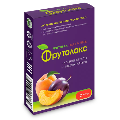 Фото Фрутолакс, капсулы 0,35 г, 15 шт.