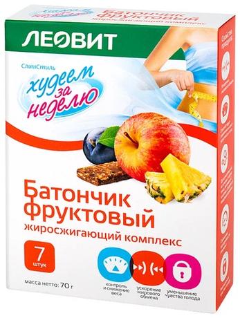 Фото Леовит Худеем за неделю Батончик фруктовый Жиросжигающий Комплекс 10 г, 7 шт. 
