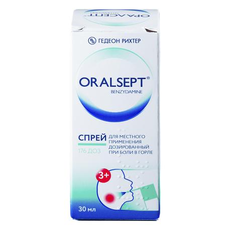 Фото Оралсепт, спрей 0.255 мг/доза, 30 мл