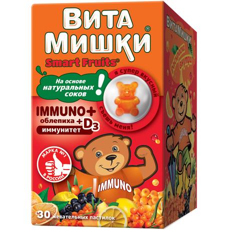 Фото ВитаМишки Иммуно Плюс со вкусом облепихи, жевательные пастилки, 30 шт.