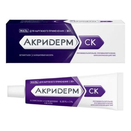 Фото Акридерм СК, мазь 0,05%+3% 30 г, 1 шт.