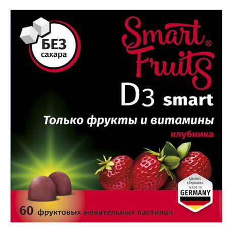 Фото Смарт Фрутс D3 Smart, жевательные витамины, 60 шт.