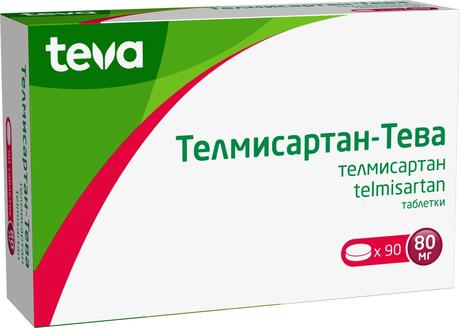 Фото Телмисартан-Тева, таблетки 80 мг, 90 шт.