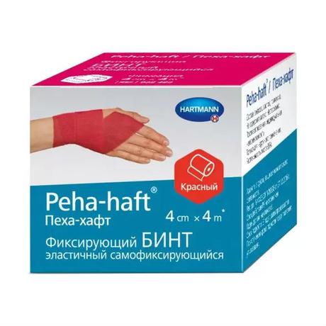 Фото Peha-haft, бинт самофиксирующийся 4м х 4см (без латекса) красный