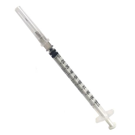 Фото Шприц инсулиновый одноразовый стерильный 3-х компонентный Луер 1 мл U-100 с иглой 27G (0,4х12 мм), 10 шт.