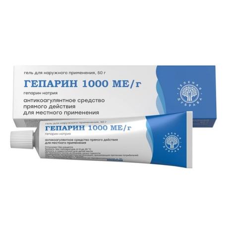 Фото Гепарин, гель для наружного применения 1000 МЕ/г туба, 50 г