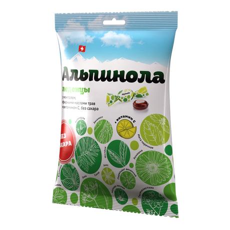 Фото Альпинола леденцы с ментолом, эф. маслами трав, вит.с без сахара 75 г х1