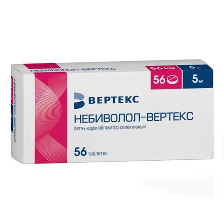 Фото Небиволол-Вертекс, таблетки 5 мг, 56 шт.