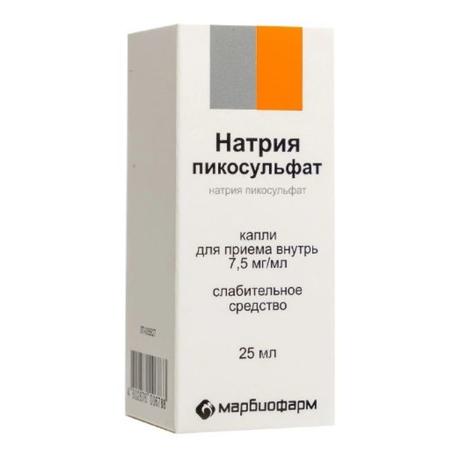 Фото Натрия пикосульфат, капли для приема внутрь 7,5 мг/мл 25 мл, 1 шт.