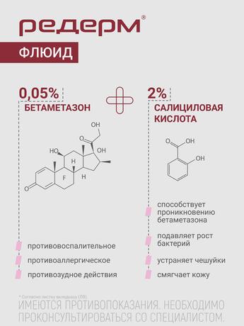 Фото Редерм Флюид, раствор для наружного применения 0.05% + 2%, 100 мл