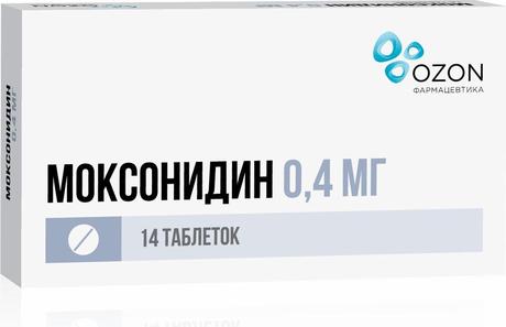 Фото Моксонидин, таблетки покрыт. плен. об. 0,4 мг, 14 шт.