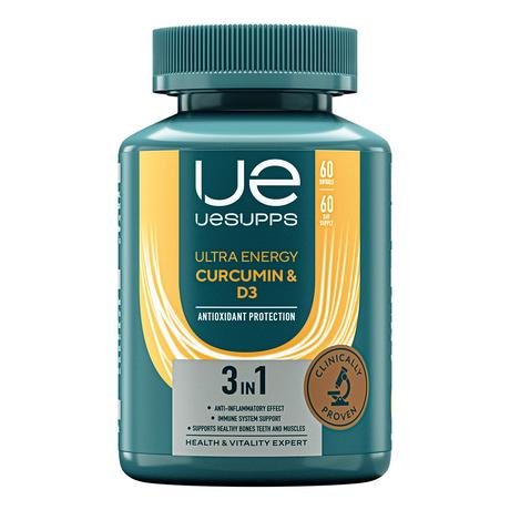 Фото UESUPPS Ультра Энерджи Куркумин и Витамин D3, капсулы, 60 шт.