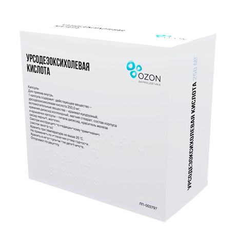 Фото Урсодезоксихолевая кислота, капсулы 250 мг, 100 шт.