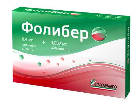 Фото Фолибер, таблетки, 28 шт.