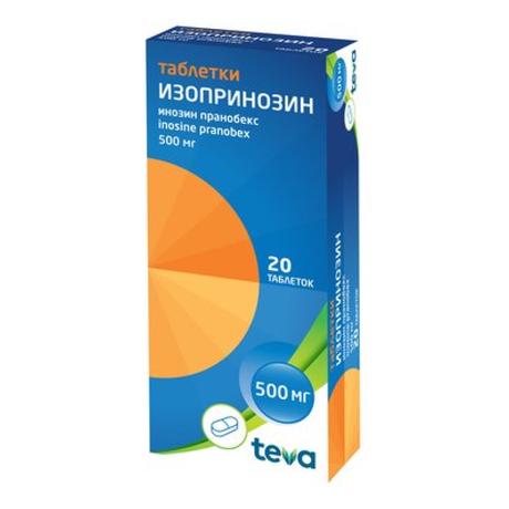 Фото Изопринозин, таблетки 500 мг, 20 шт.