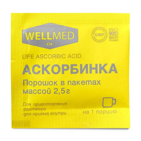 Фото Аскорбинка Life Ascorbic Acid, порошок, пакетик 2.5 г, 1 шт.