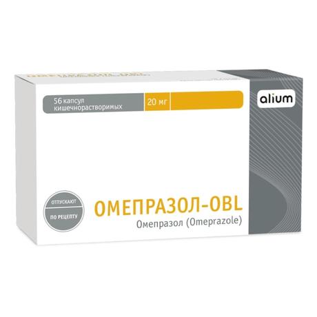 Фото Омепразол-OBL,  капсулы кишечно­растворимые 20 мг, 56 шт.