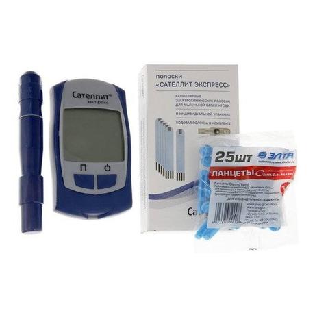 Фото Глюкометр Сателлит Экспресс портативный ПКГ-03 (с полоской ПКГ-03)